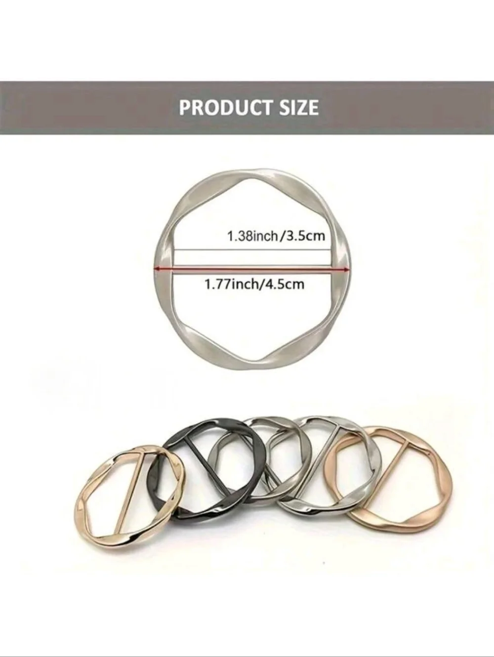 Metal Buckle Ring - Rose Gold, Silver, Black Easy To Use Styling Lightweight